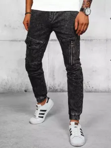 Pánske čierne džínsové nohavice #6095149