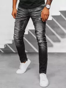 Štýlové čierne džínsové nohavice #5921214