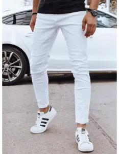 Pánske džínsové nohavice biele #9491215