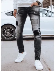 Pánske džínsové nohavice DINN sivé