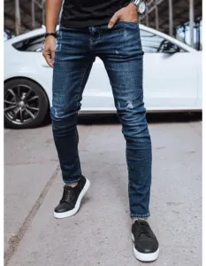 Pánske džínsové nohavice s dierami FIKA modré
