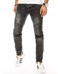 Pánske tmavosivé džínsové nohavice #1827976