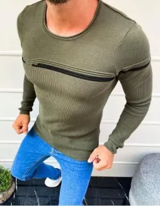 Pánsky sveter v khaki farbe