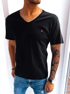 Čierne bavlnené tričko bez potlače #6311074
