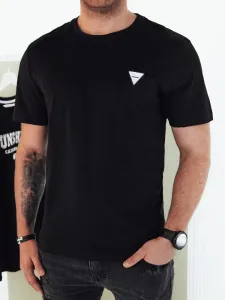 Módne čierne pánske tričko v trendy prevedení