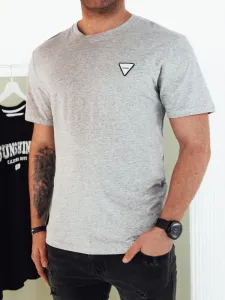 Módne šedé pánske tričko v trendy prevedení