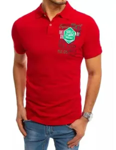 Pánske tričko s golierom červené ISLAND