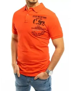 Pánske tričko s golierom oranžovej C92