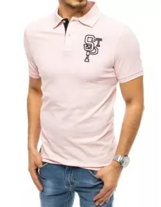 Pánske tričko s golierom ružovej STP
