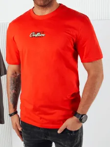 Pánske tričko s oranžovou potlačou Dstreet RX5423 #9391691