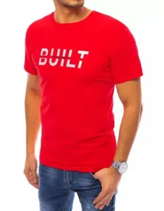 Pánske tričko s potlačou BUILT červené