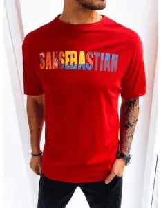 Pánske tričko s potlačou SAN červené