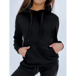 Športová dámska mikina čiernej farby s kapucňou #4053804