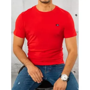 Bavlnené pánske tričko červenej farby s krátkym rukávom