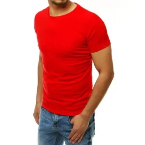 Červené klasické tričko s krátkym rukávom pre pánov #4077517