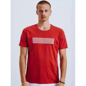 Červené klasické tričko s potlačou pre pánov #4079295