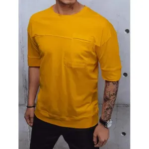 Žlté tričko s vreckom na hrudi pre pánov