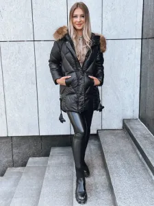 Women's black quilted winter jacket SILVER FOX Dstreet