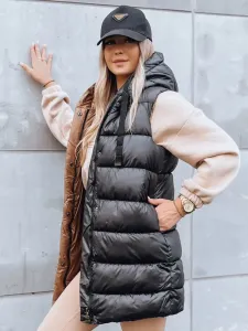 Women's long quilted winter vest NOMADNECTAR black Dstreet