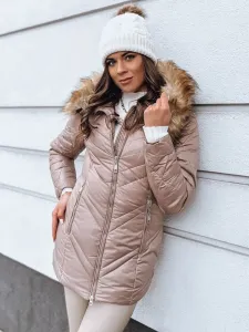 Women's quilted winter jacket SOLARIS cappuccino Dstreet