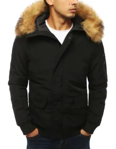 Zimná čierna bunda s kapucňou #1970302