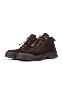 Ducavelli Army Genuine Leather Anti-Slip Sole Lace-Up Suede Boots Brown