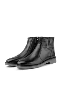 Ducavelli Bristol Genuine Leather Non-slip Sole With Zipper Chelsea Daily Boots Black