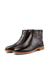 Ducavelli Bristol Genuine Leather Non-Slip Sole With Zipper Chelsea Daily Boots Brown