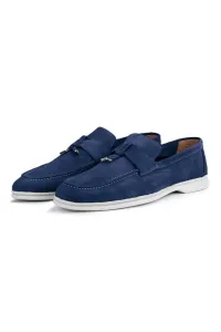 Ducavelli Cerrar Suede Genuine Leather Men's Casual Shoes Loafers Shoes Navy Blue