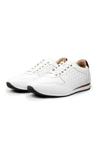 Ducavelli Cool Genuine Leather Men's Daily Shoes, Casual Shoes, 100% Leather Shoes 4 Seasons Shoes White
