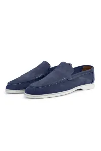 Ducavelli Facile Suede Genuine Leather Men's Casual Shoes Loafers Shoes Navy Blue