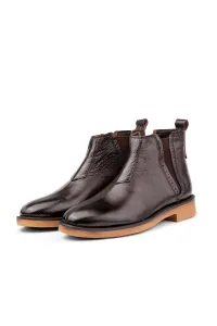 Ducavelli Leeds Genuine Leather Chelsea Daily Boots With Non-Slip Soles Brown