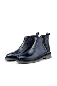 Ducavelli Leeds Genuine Leather Chelsea Daily Boots With Non-Slip Soles, Navy Blue