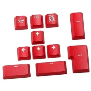 Ducky PBT Double-Shot Keycap Set, červené, 11 klávesov