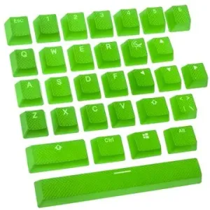 Ducky Rubber Keycap Set, 31 klávesov, Double-Shot Backlight – zelené