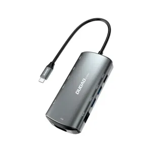 Hub Dudao 11in1 USB-C - USB-C PD 60 W/HDMI/3,5 mm mini jack/USB 2.0/card reader/VGA/RJ45/3x USB 3.2 Gen 1 gray (A15Pro)