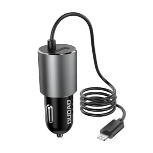 Dudao R5Pro USB autonabíjačka + Lightning kábel 3.4A, čierna (R5Pro L)