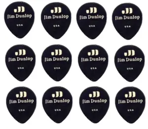 Dunlop 485P-03TH Celluloid Teardrop Black Thin Player's Pack