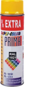 PRIMA RAL SPREJ +25% - univerzálna farba v spreji RAL 1021 - horčičná žltá lesklá 0,5 L