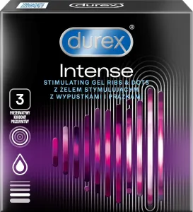 Durex Intense - vrúbkované a bodkované kondómy (3ks) #69081