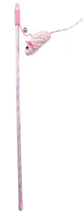 Hračka pre mačky DUVO+ tyč na hranie s myšou z brúsneho papiera ružová 47x15x4cm