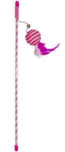 Hračka pre mačky DUVO+ tyč na hranie s loptou trblietavou lákavou pre mačky, ružová  45,5x5x5cm