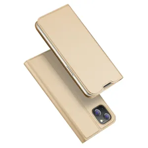 Dux Ducis Skin Pro knižkové kožené puzdro na iPhone 14 Plus, zlaté