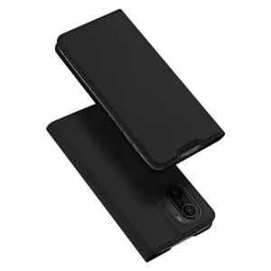 DUX DUCIS Skin Pro knižkové kožené puzdro na Xiaomi Redmi K40 / Poco F3, čierne
