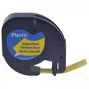 Kompatibilná páska s Dymo 59423,S0721570 / 91222,S0721670, 12mm x 4m, čierna tlač/žltý podklad