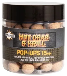 Dynamite baits plávajúce boilies pop ups hot crab krill 15 mm #8251494