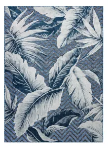 Kusový koberec Botanic 65242 Feathers navy – na von aj na doma Rozmery kobercov: 78x150