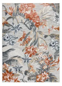 Kusový koberec Botanic 65262 flowers grey – na von aj na doma Rozmery kobercov: 117x170