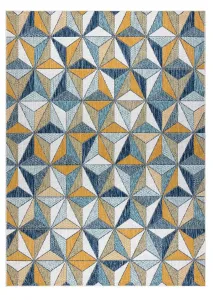 Kusový koberec Cooper Sisal Mosaic 22222 ecru/navy – na von aj na doma Rozmery kobercov: 140x190