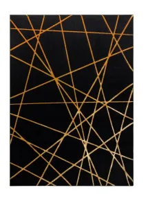 Kusový koberec Gloss 406C 86 geometric black/gold Rozmery kobercov: 240x330